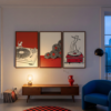 Set of 3 - The Red Groove - Retro Red and Black Vinyl Art Set