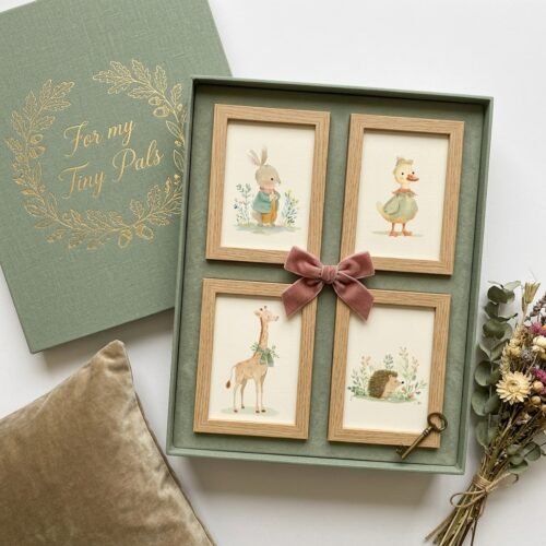 Set of 4 - The Tiny Pals - Baby Animal Watercolor Nursery Art Set