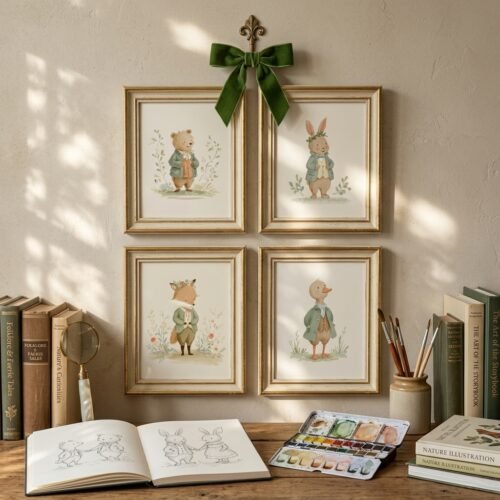 Set of 4 - The Woodland Gentlemens - Custom Baby Gift Set for Boys