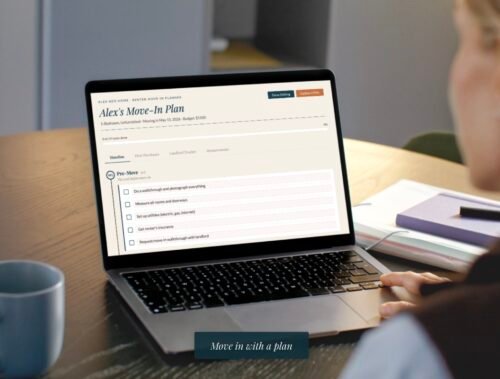 Renter unpacking on schedule with the Move-In Planner timeline