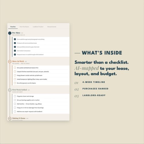 [AI] Renter Move-In Planner — Interactive Move-In Timeline