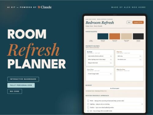 Room Refresh Planner — interactive plan and budget tracker cover, Alex Neo Home