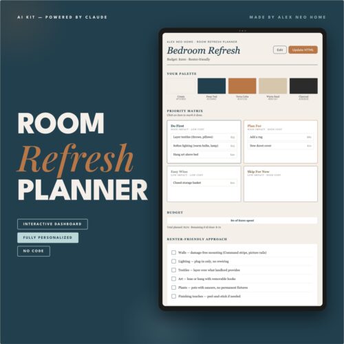 [AI] Room Refresh Planner — Interactive Plan & Budget Tracker