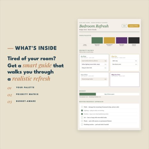 [AI] Room Refresh Planner — Interactive Plan & Budget Tracker