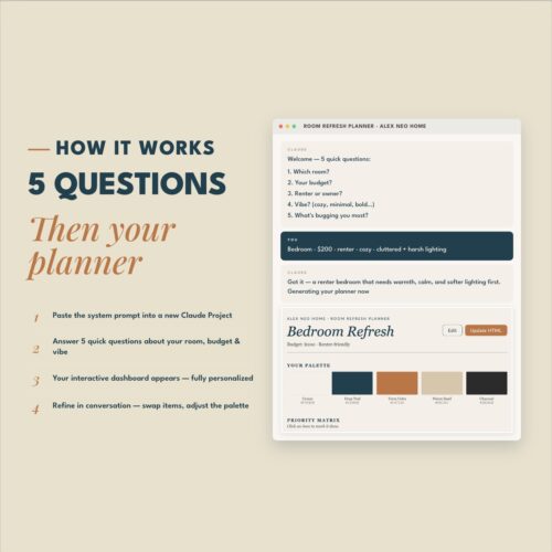 [AI] Room Refresh Planner — Interactive Plan & Budget Tracker