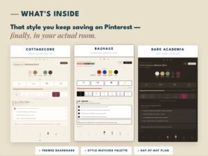 AI 7-day room reset dashboard themed to your interior design style