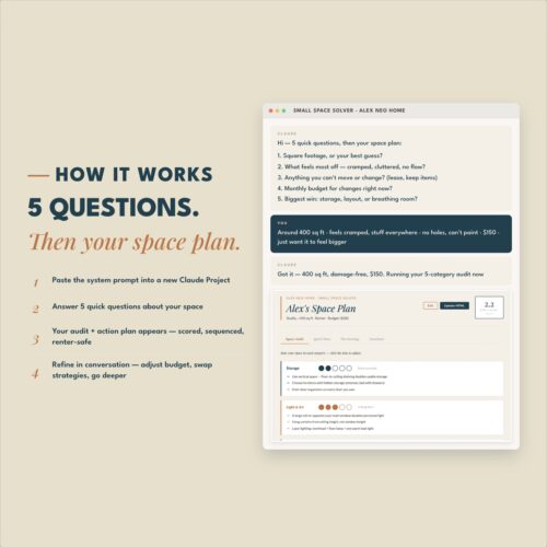 [AI] Small Space Solver — Smart Plan for Small Apartments