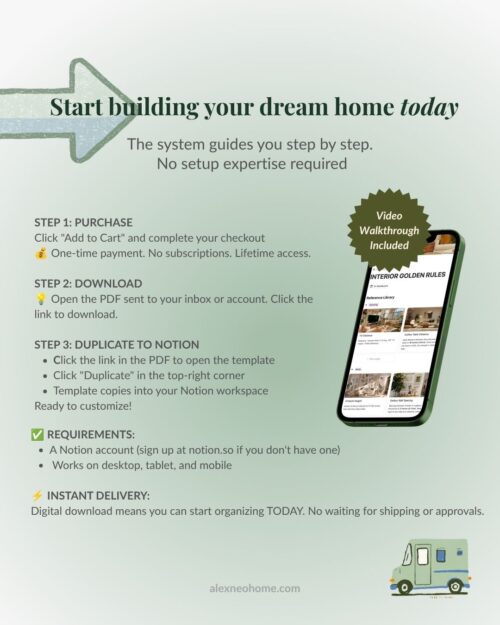 All-in-One Decor Planning & Home Builder OS for Notion