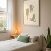 Trio of Brown Cats in Green Sweaters - Cozy Winter Art - Hygge Home Decor Print