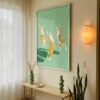 Playful Kitties Print - Jumping Cats  Art - Sage Green Kids Room