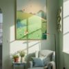 Beagle-playing-in-a-green-field-in-happy-tails-001-reading-nook Beagle Nursery Wall Decor – Cute Dog in Nature Print – Gift for Beagle Lover