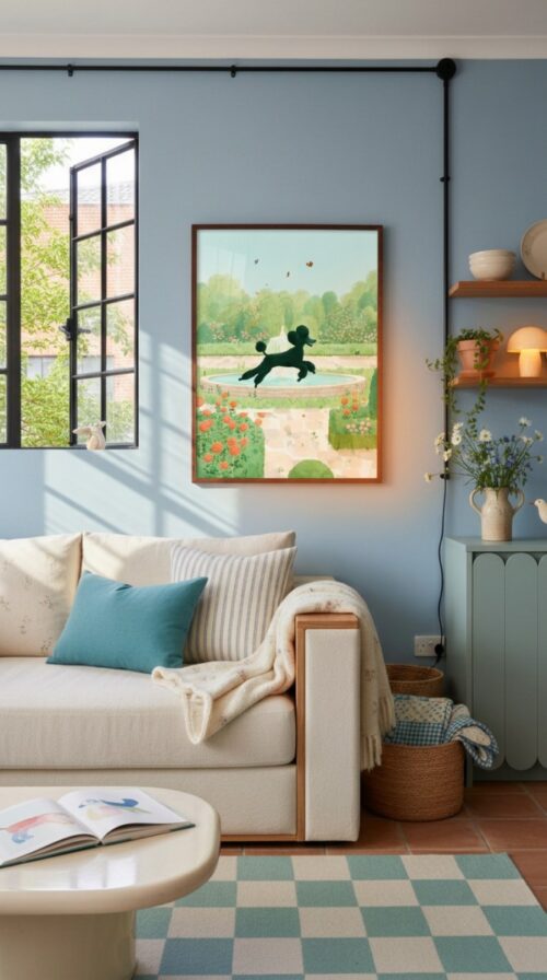 Poodle Nursery Print - Gift for Poodle Mom - Puppy Garden Watercolor Art