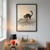 Black cat with Vinyl Red Accent - Gift for Vinyl and Cat Lover