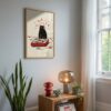 Black Cat Headphones Print - Vinyl Record DJ Wall Art