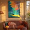 Black-cat-under-autumn-tree-in-black-cat-woods-035-bcw-sofa-evening Black Cat Forest Wall Art – Autumn Tree Forest – Cozy Woodland Printable Art