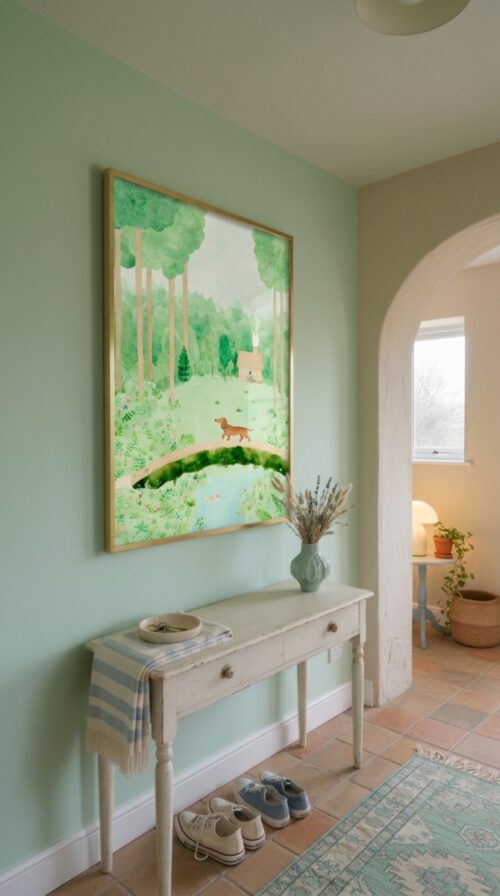 Dachshund Nursery Wall Art – Whimsical Forest Dog Print – Gift for Weiner Dog Lover