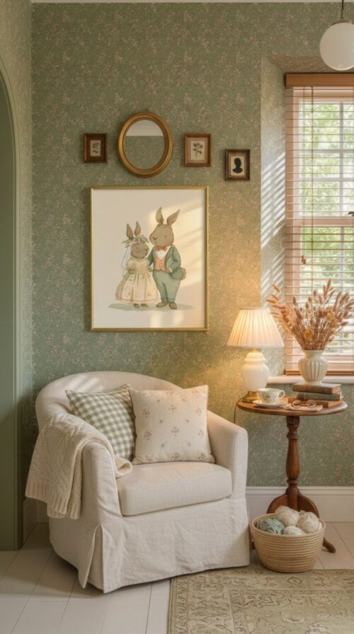 Bunny-bride-n-groom-3-in-woodland-friends-013-reading-corner Rabbit Wedding Art Print - Bunny Bride and Groom - Forest Love Gift