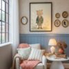 Cat-boy-2-in-woodland-friends-020-reading-corner Vintage Cat Boy Art Print - Kitten in Suit Illustration - Whimsical Nursery Decor