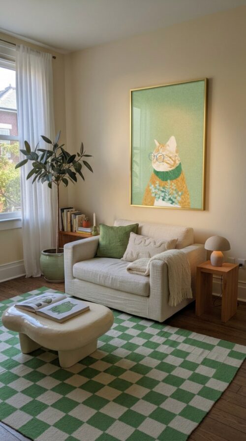Stylish Cat with Glasses Print - Cute Kitty Art - Hipster Cat Print