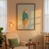 Cat Profile Portrait Left & Right - Matching Set Art - Sage Green Decor