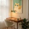 Stylish Cat with Glasses Print - Cute Kitty Art - Hipster Cat Print