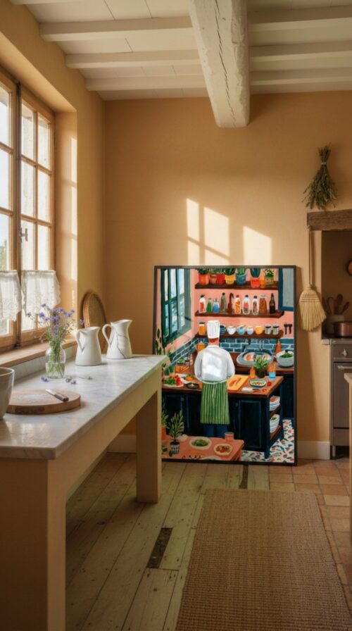 Chef's Corner Art Print - Cozy Kitchen Scene - Cooking Lover Poster