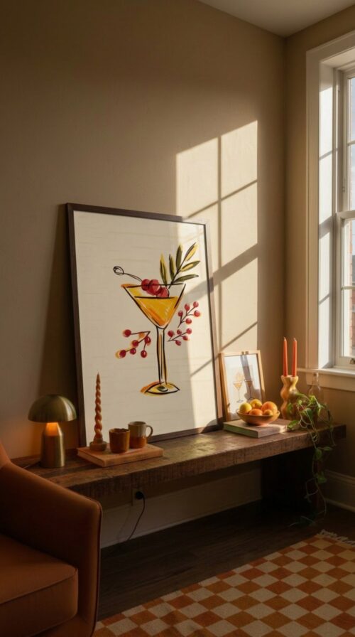 Signature Cocktail Print - Custom Drink Poster - Watercolor Bar Art