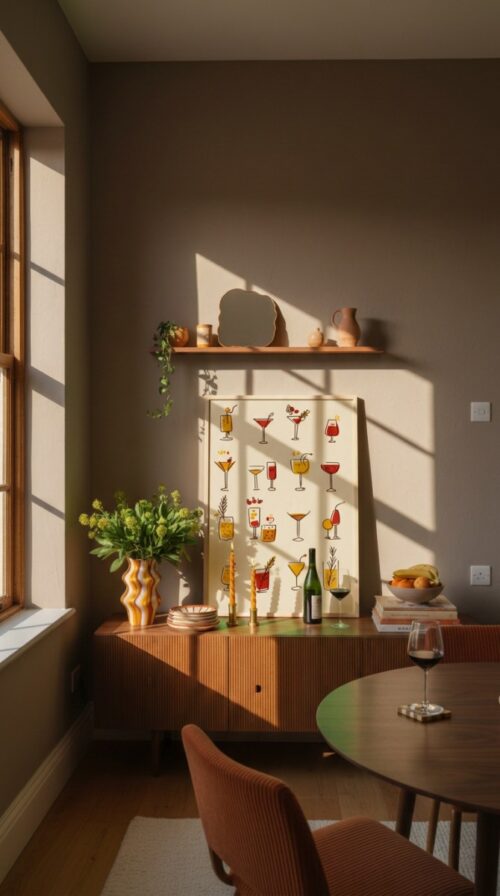 Retro Cocktail Pattern - Fruit Cocktail Poster, - Funky Bar Decor