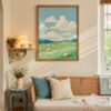 Corgi Pastel Wall Art – Funny Dog Chasing Print – Gift for Corgi Lover