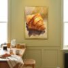 Crispy Croissant Close-up Print - Patisserie Decor - Golden Pastry Watercolor
