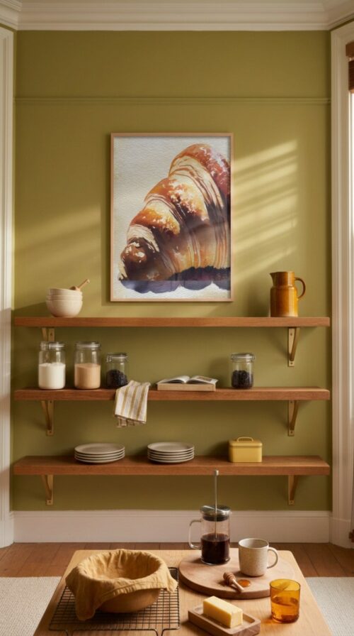 Crispy Croissant Close-up Print - Patisserie Decor - Golden Pastry Watercolor