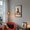 Black Cat Music Studio Decor – Funny DJ Turntable Print – Gift for Cat Lover