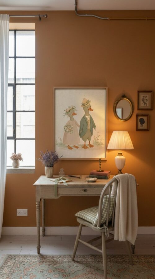Vintage Duck Couple Wedding Print - Romantic Pond Art - Engagement Gift