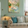 French Bulldog Watercolor Art – Funny Dog Sunbathing Print – Gift for Frenchie Lover