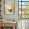 German Shepherd Bathroom Art – Funny Dog Peeking Print – Gift for Shepherd Lover