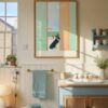 German Shepherd Bathroom Art – Funny Dog Peeking Print – Gift for Shepherd Lover