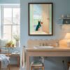 German Shepherd Bathroom Art – Funny Dog Peeking Print – Gift for Shepherd Lover