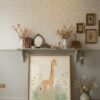 Adorable Giraffe Illustration - Safari Baby Room - Vintage Style Art