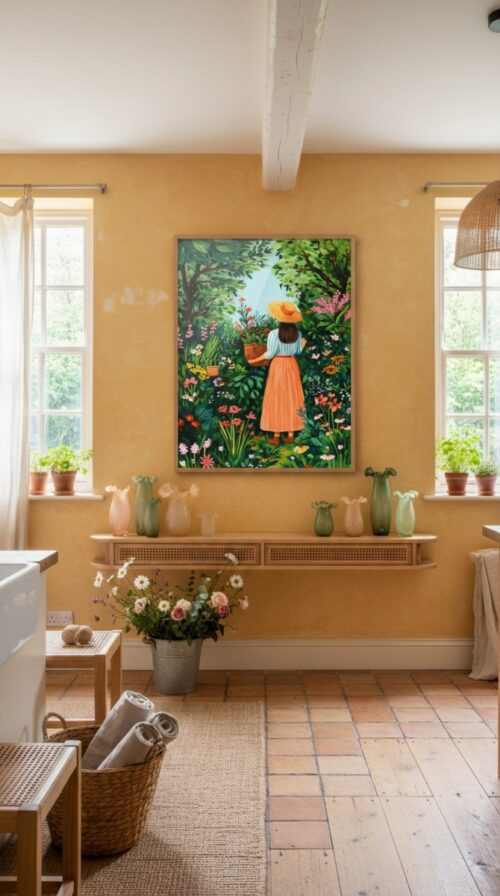 Gardener Art Print - Greenhouse Wall Decor - Plant Lover Gift
