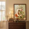 Letter C Botanical Monogram Poster - Cottagecore Nursery Decor - Vintage Floral Alphabet Wall Art - Retro Typography