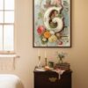 Letter G Vintage Floral Art Print - Victorian Garden Decor - Antique Botanical Monogram - Wedding Gift