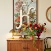 Letter-H_upscaled-in-vintage-garden-016-vgl-cherry-dresser Letter H Botanical Monogram Poster - Cottagecore Nursery Decor - Vintage Floral Alphabet Wall Art - Retro Typography