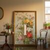 Letter I Vintage Floral Art Print - Victorian Garden Decor - Antique Botanical Monogram - Wedding Gift