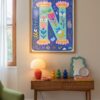 Letter-N-cap-in-blooming-alphabet-013-hallway-console Letter N Floral Art Print - Girl Nursery Initial Poster - Colorfol Flower Monogram - Baby Name Sign