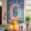 Letter O Floral Alphabet Decor - Girl Nursery Initial Poster - Whimsical Folk Flower Monogram - Baby Shower Gift