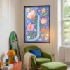 Letter J Floral Art Print -  Floral Initial Nursery Decor - Whimsical Folk Flower Monogram - Baby Shower Gift