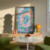 Letter O Floral Alphabet Decor - Girl Nursery Initial Poster - Whimsical Folk Flower Monogram - Baby Shower Gift