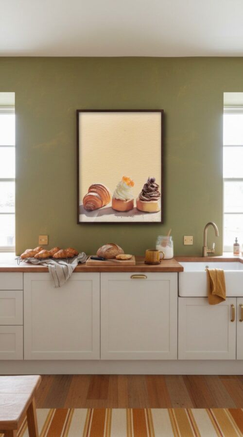 Stack of Sweet Pastries Print - Dessert Lover Gift - Bakery Counter Wall Art