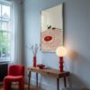 Black Cat with Red Vinyl Wall Art - Gift for Vinyl Lover