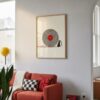 Black cat with Vinyl Red Accent - Gift for Vinyl and Cat Lover